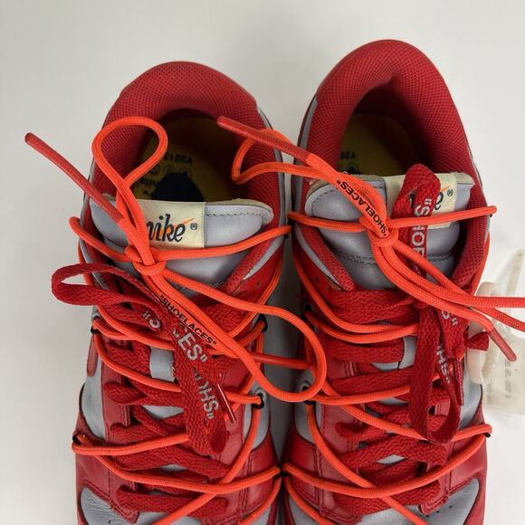 Nike Dunk Low x OFF-WHITE University Red 2019 Men's Size 11.5 AUTHENTIC - Picture 15 of 16